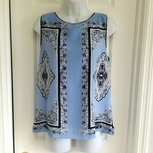 Philosophy Blue Print Blouse Size 8